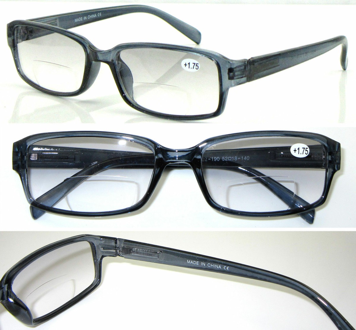 Damen Herren Bifokal Getönt Lesebrille Sonnenbrille Metall UV400 Leser 1,0 3,5 E - Foto 7