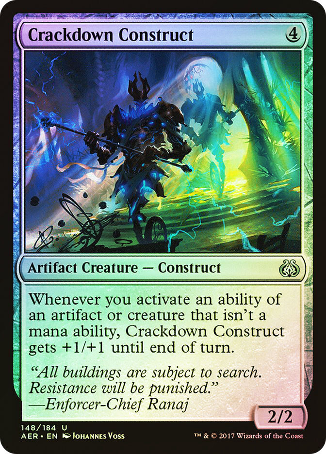 MTG FOIL Crackdown Construct  - Aether Revolt #148