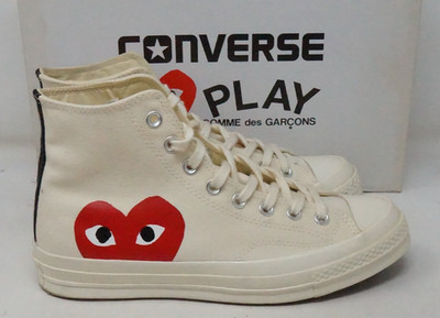 Comme Des Garcons PLAY White x Converse Chuck Taylor All Star 70 Hi M7.5/W9.5