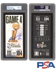Cason Wallace Signed 2025 NBA Finals Game 4 Ticket PSA GEM AUTO 10 OKC THUNDER