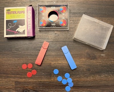 Vintage 1966 Whitman Teeter Flips Game in Plastic Case Western Publish Incomplet