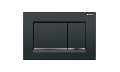 Geberit 115.883.KM.1 Sigma30 Dual-Flush Plate, Black w/Chrome Accent, OPEN BOX