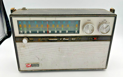 Vintage Leather Radio Ross Electronics Corporation Model: RE-19340 FOR PARTS