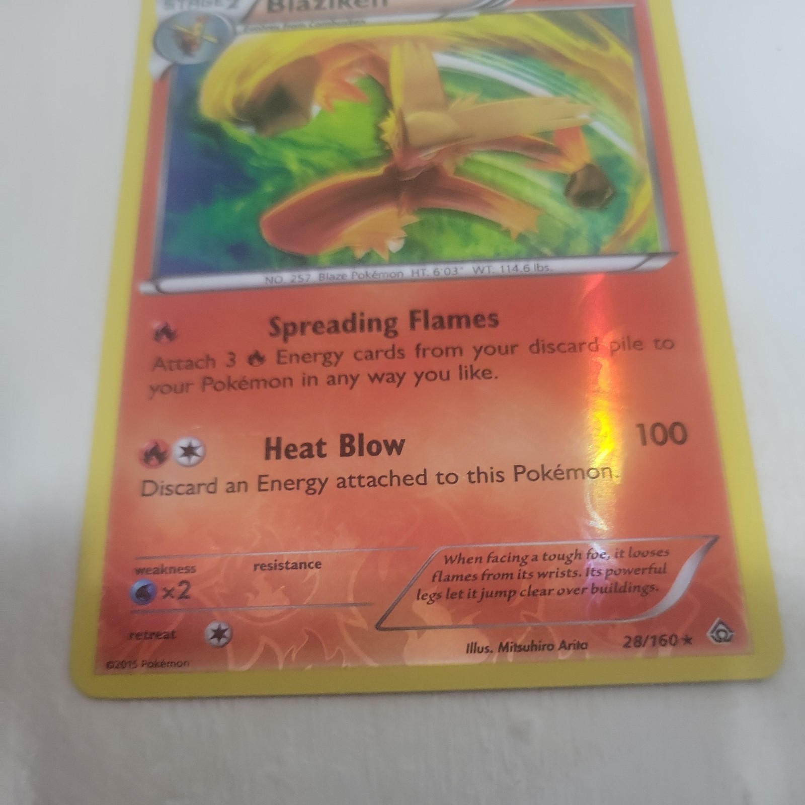 Pokemon  Blaziken Primal Clash Reverse Holo Rare 28/160