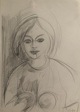 ROBERT CALIX (1919-2008) ORIGINAL SIGNED EXPRESSIONIST PORTRAIT WORK (19)