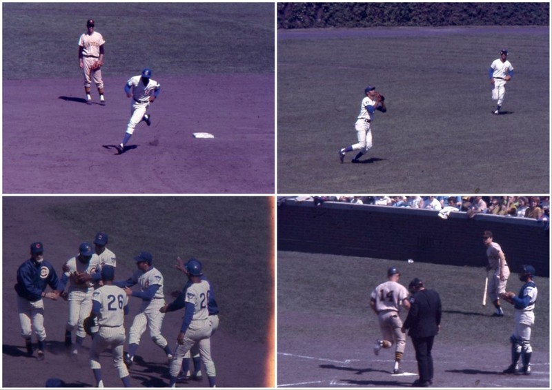 Lot of 4 1969 Chicago Cubs vs. San Diego Padres 35mm Slides Banks HR B Williams