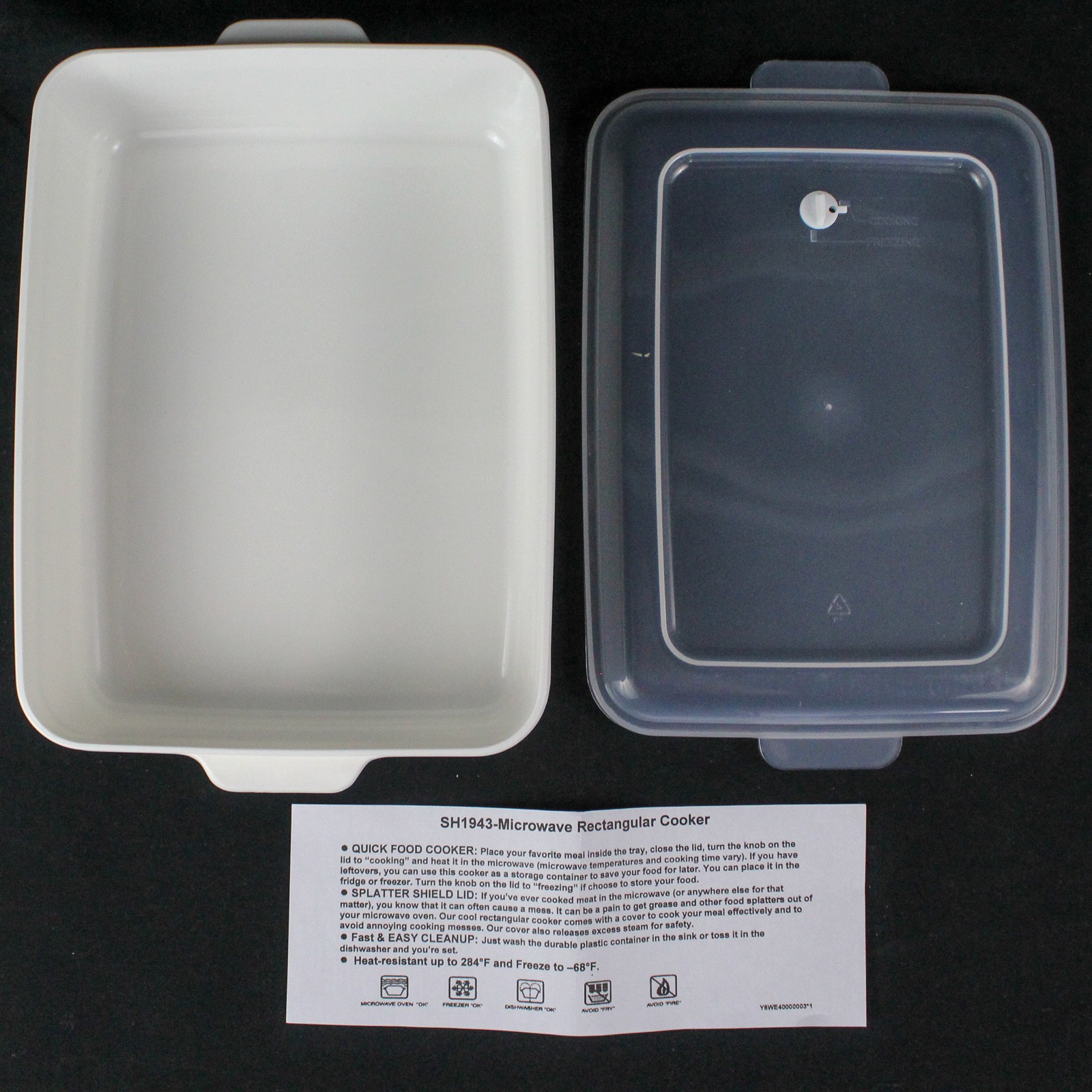 Microwave Cooker with Lid, Dishwasher Safe Kitchen Gadget 10.25"x9" SH1943