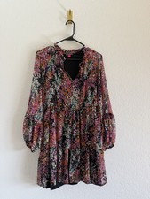Vince Camuto Three Tier Mini Dress Multicolor Floral Babydoll Women's Size XS