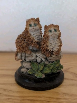 Country Artist Twin Ginger Katzen Figur Stratford Upon Avon England Vintage 80er