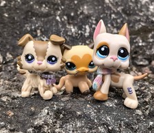 3pcs lps Pet Shop Collie Dog and Beard Cat Figure Toy Christmas Delicate Gift