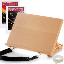 Tabletop Easel for Painting, 16.5"x12" 16.5'' L * 12.2 W (A3), Wood 
