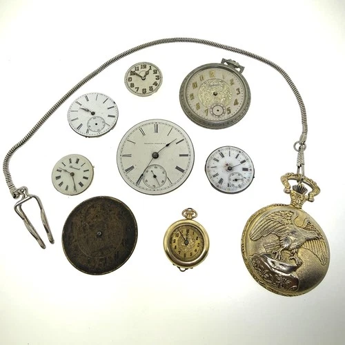 Antique Pocket Watch Lot Illinois 18s Knickerbocker Knapp Parts Repair