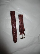 GENUINE crocodile exotic made usa watchstrap watch band strap 15mm brown gold