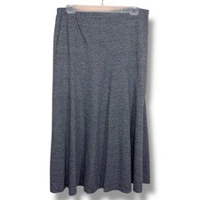Vintage Large JR Reflections Grey Midi Skirt 80s Era Stretch Aline Classic
