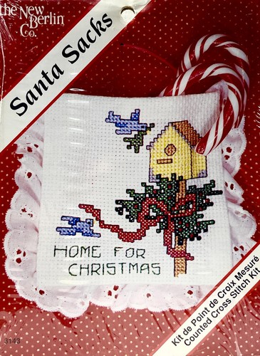 NEW 1990s New Berlin Home For Christmas Santa Sack 3143 Cross Stitch Kit 1469