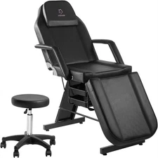 Facial Chair Tattoo Chair Massage Table 73'' Salon Facial Bed Adjustable Black