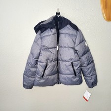 NWT Zero Xposur Boys Winter Puffer Hooded Jacket Size: Large 10/12 Mid Heather