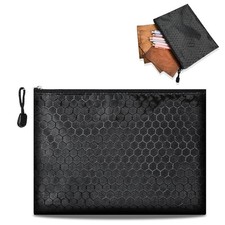 Geldtasche Banktasche 24 x 18 cm Geldmappe A5 Wasserdichte Bankmappe Schwarz