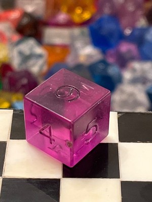 Vtg Armory d6 purple gem rpg ad&d dice 123124@