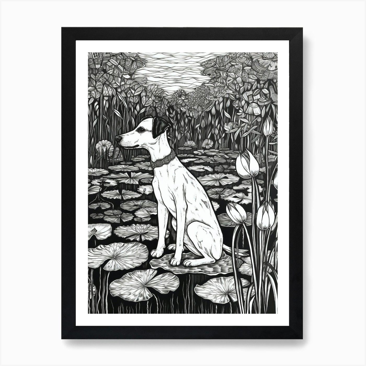 Royal Botanic Garden Dog Art Framed Canvas Print Wall Decor  