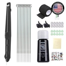 Professional Poke Stick Tattoo Kit with Needles for Home Use - Black Edition