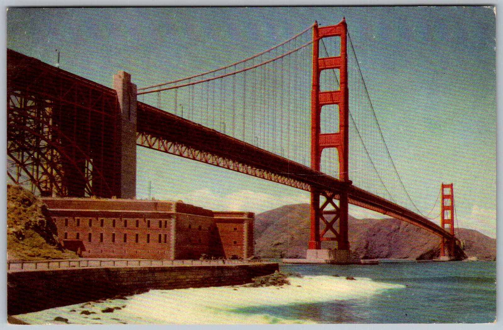 Vtg Postcard Golden Gate Bridge San Francisco, CA 1940s