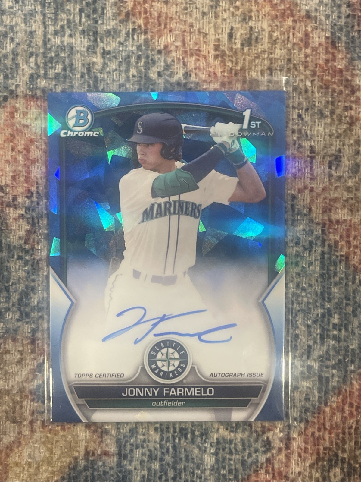 2023 Bowman Chrome Draft Jonny Farmelo 1st Sapphire Auto /199 Mariners