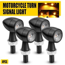 Mini Amber Motorcycle LED Bullet Turn Blinker Signals Light Indicator Black EXD