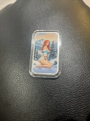 Bullion Baddies Series 3 Scarlett Snow 1oz .999 Silver Colorized Bar