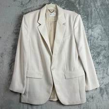 Aritzia Babaton Blazer Womens Medium Beige Oversized One Button Quiet Luxury