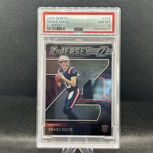 2024 Zenith #2 Drake Maye Z - jersey PSA 8 Rookie (RC)