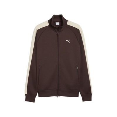 PUMA T7 Always On Full Zip Track Jacket Mens Brown Casual Athletic Outerwear 629