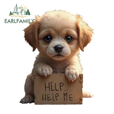 EARLFAMILY Dog Say Help Me Car Sticker Waterproof Motorcycle Helmet Vinyl Decal