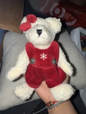 Vintage Teddy Bear Small Red Outfit