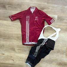 Jakroo NOVA PRO Men’s L Cycling Jersey & Bib Shorts Set 2pc 1/2 Zip Burgundy