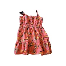 Womens Loft L Pink Orange Blossom Dress Summer Fruity Tropical Sleeveless