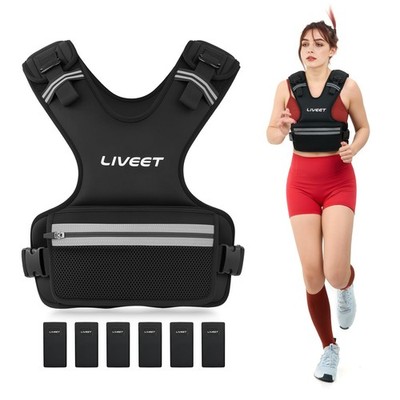 Weighted Vest, 8-14lb/9-15lb/11-20lb/20-32lb Silicone Soft Iron Adj... Fast Ship