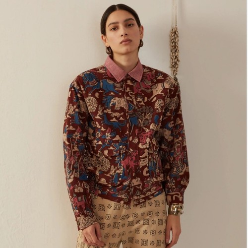 NWT Alix of Bohemia Lucky Coffee Kalamkari Jacket Size XS