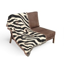Zebra Stripe Woven Blanket  Animal Print Woven Blanket Sofadecke