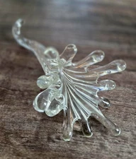 Clear Art Glass Free Form Splash Wave 8" *READ*