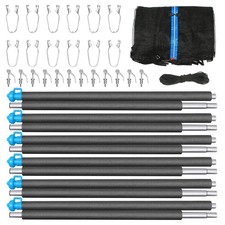 14FT Trampoline Enclosure Net with Universal Trampoline Enclosure Poles and H...