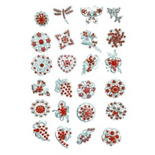 Lot 24pc Shining Rhinestone Crystal Brooches Pins DIY Wedding Bouquet Kit H 