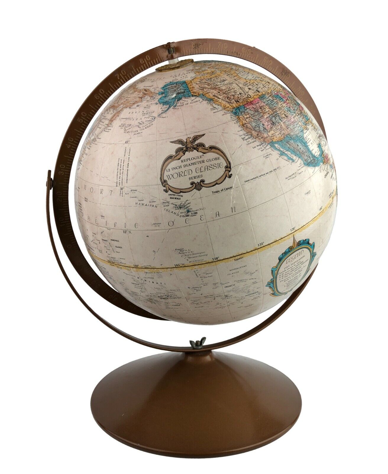 Vintage Italian Globo Terrestre World Classic Series 12 Table