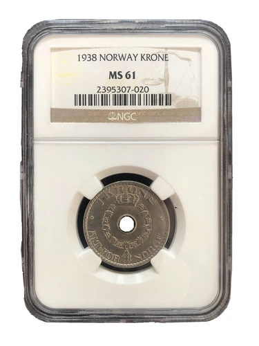 NORWAY 1 Krone 1938 NGC MS 61