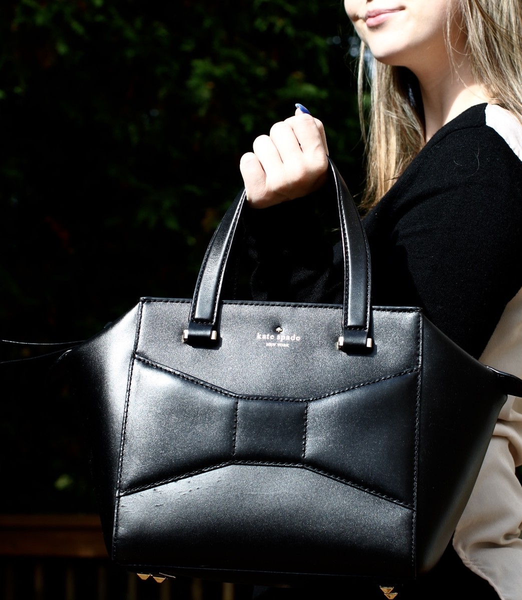 Kate Spade New York Two 2 Park Ave Small Beau Bag BLACK Leather