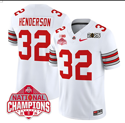#32 TreVeyon Henderson 2025 CFP Final National Champions Patch F.U.S.E Jersey