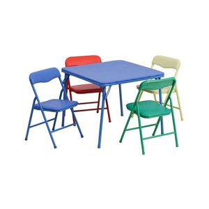 flash furniture kids colorful 5 piece folding table and chair set