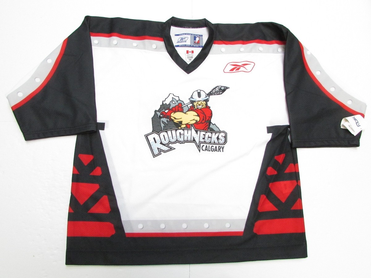 CALGARY ROUGHNECKS NLL LACROSSE WHITE PRO AUTHENTIC REEBOK JERSEY