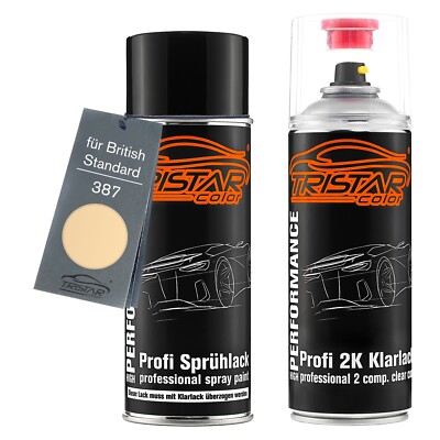Autolack 2K Spraydosen Set für British Standard 387 Sun Shine Basis 2K Klarlack