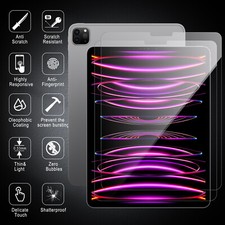 For iPad Pro 12.9" 6th 5th 4th 3rd Generation Tempered Glass HD Screen Protector